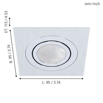 Eglo - SET 3xLED Lampada da incasso AREITIO 3xGU10/5W/230V