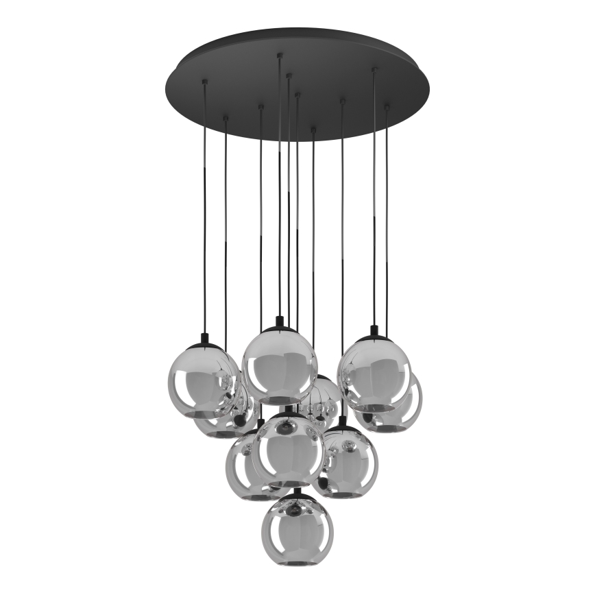 Eglo - Lampadario sospeso con cavo 10xE27/40W/230V nero/cromo lucido