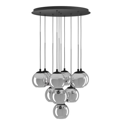 Eglo - Lampadario sospeso con cavo 10xE27/40W/230V nero/cromo lucido