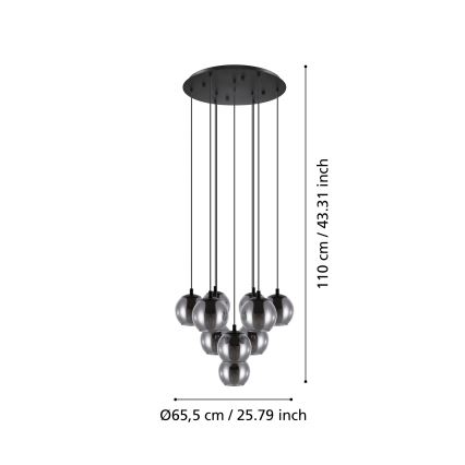 Eglo - Lampadario a sospensione con filo 10xE27/40W/230V