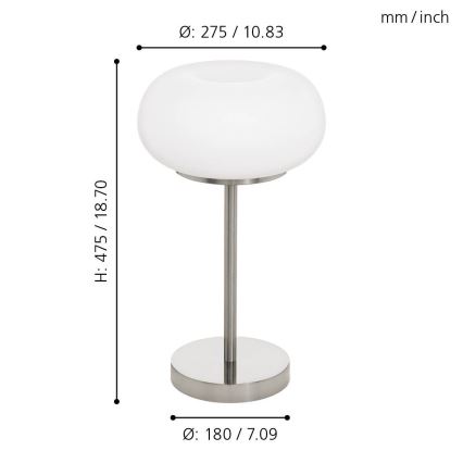 Eglo - LED RGB Lampada da tavolo dimmerabile OPTICA-C LED/16W/230V diametro 27,5 cm