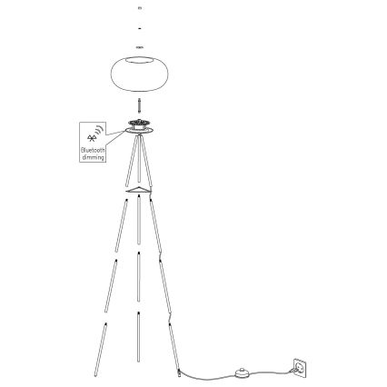 Eglo - Lampada da terra LED RGB dimmerabile OPTICA-C LED/17W/230V diametro 56 cm