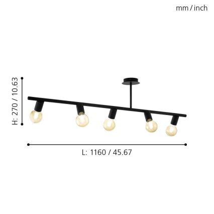 Eglo - Luce Spot 5xE27/40W/230V