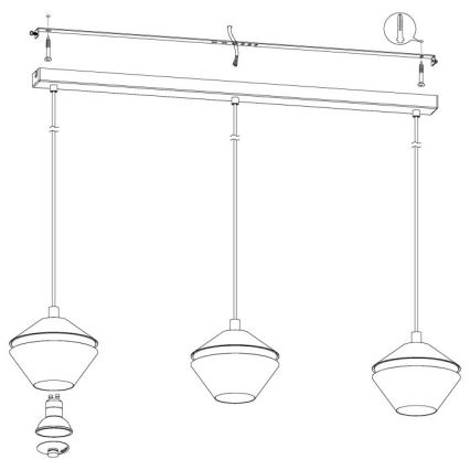 Eglo - Lampadario LED a sospensione con filo 3xGU10/5W/230V