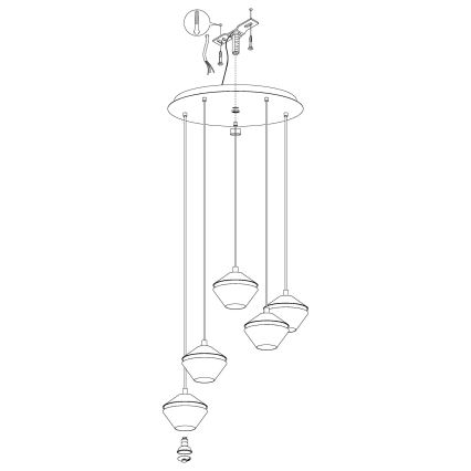 Eglo - Lampadario LED a sospensione con filo 5xGU10/5W/230V