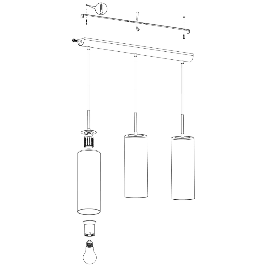 Eglo - Lampadario a sospensione con filo 3xE27/15W/230V