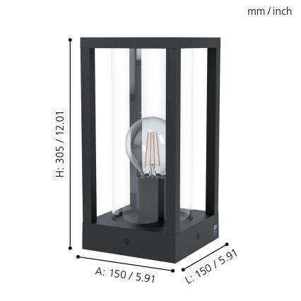 Eglo - Lampada da esterno 1xE27/40W/230V IP54