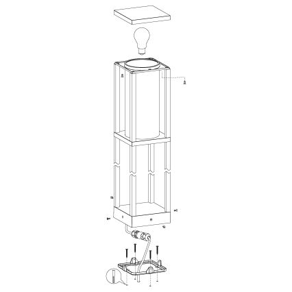 Eglo - Lampada da esterno 1xE27/40W/230V IP54