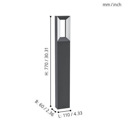 Eglo - Lampada LED da esterno 2xLED/5W/230V IP44 77 cm