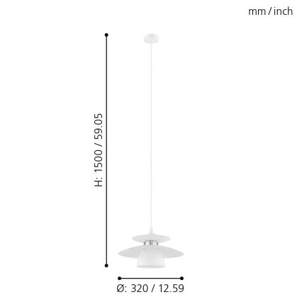 Eglo - Lampadario a sospensione con filo 1xE27/40W/230V