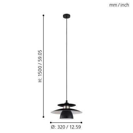 Eglo - Lampadario a sospensione con filo 1xE27/40W/230V