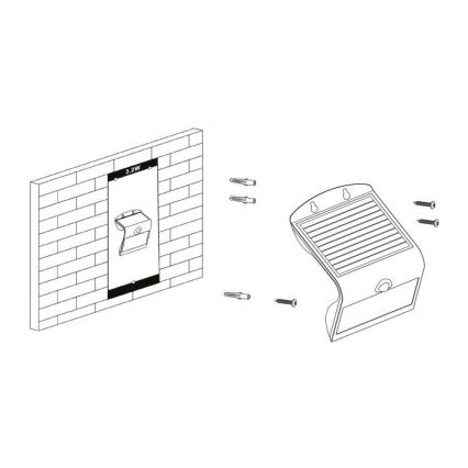 Eglo - Luce solare con sensore LED/3,2W/3,7V 2000 mAh IP54