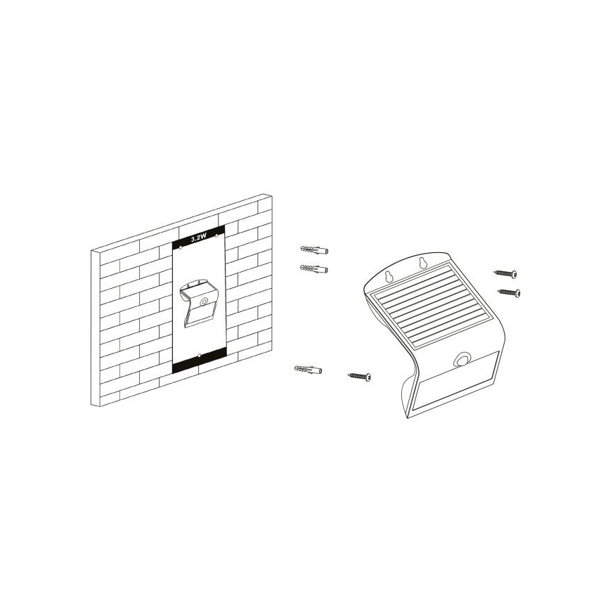 Eglo - Luce solare con sensore LED/3,2W/3,7V 2000 mAh IP54