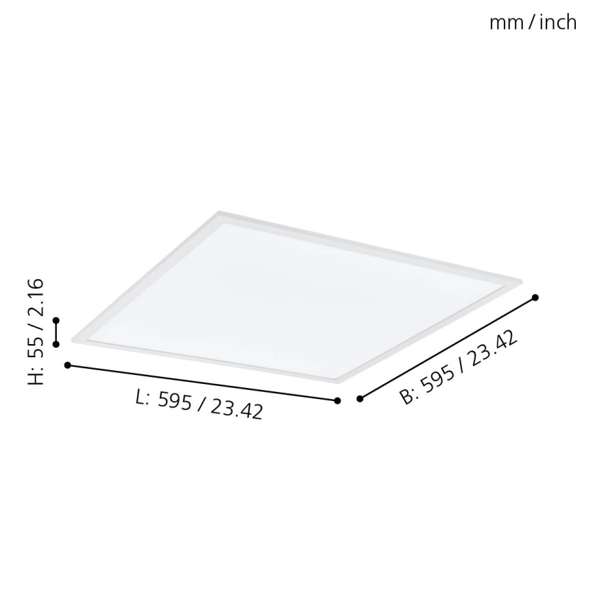 Eglo - Plafoniera dimmerabile RGBW LED/32,5W/230V 2700-6500K 60x60 cm + telecomando