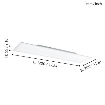 Eglo - Plafoniera dimmerabile RGBW LED/32,5W/230V 2700-6500K 120x30 cm + telecomando