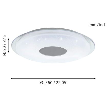 Eglo - Plafoniera LED RGB dimmerabile LANCIANO-C LED/38W/230V + T