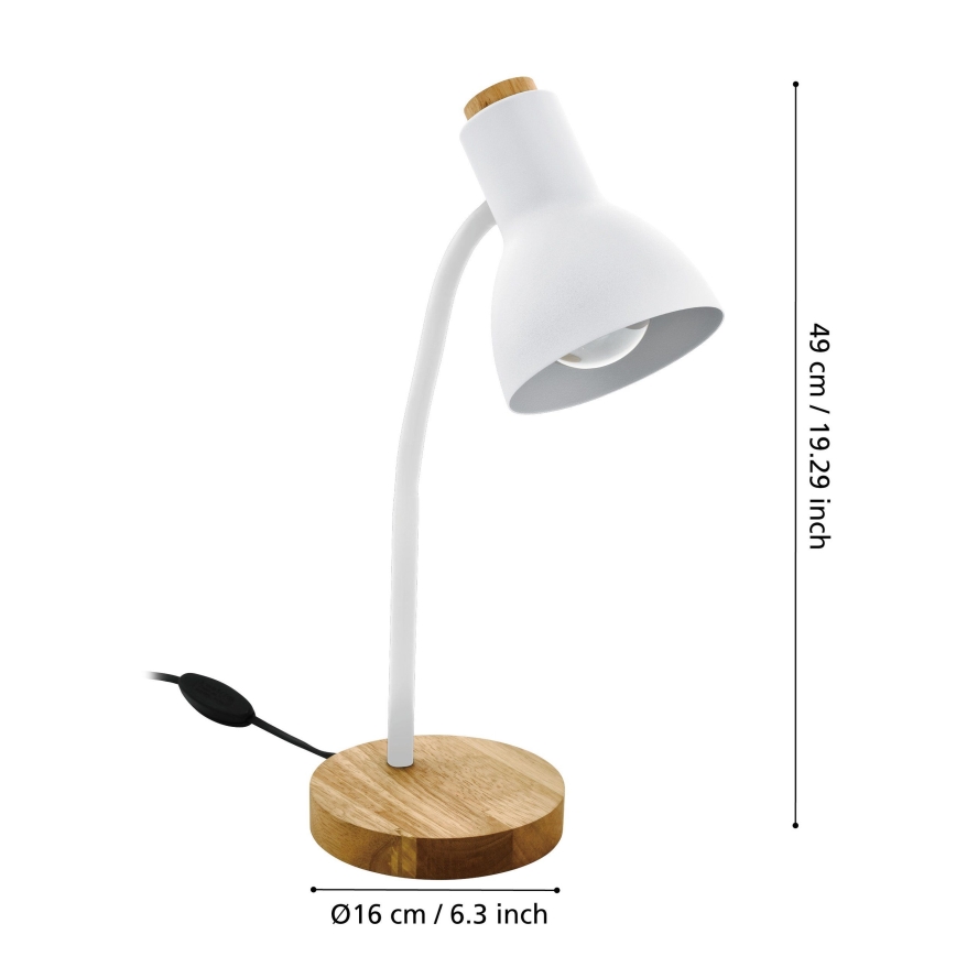 Eglo - Lampada da tavolo 1xE27/40W/230V bianco