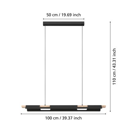 Eglo - Lampadario LED dimmerabile su corda LED/27W/230V ZigBee