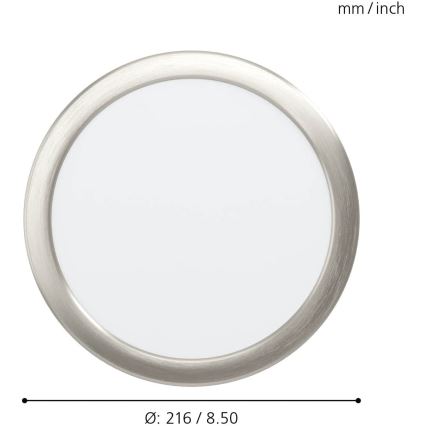 Eglo - Faretto da incasso LED dimmerabile per bagno LED/16,5W/230V IP44 ZigBee Ø 21,6 cm