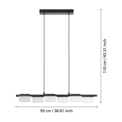 Eglo - Lampadario LED Dimmerabile su corda 6xLED/4,5W/230V