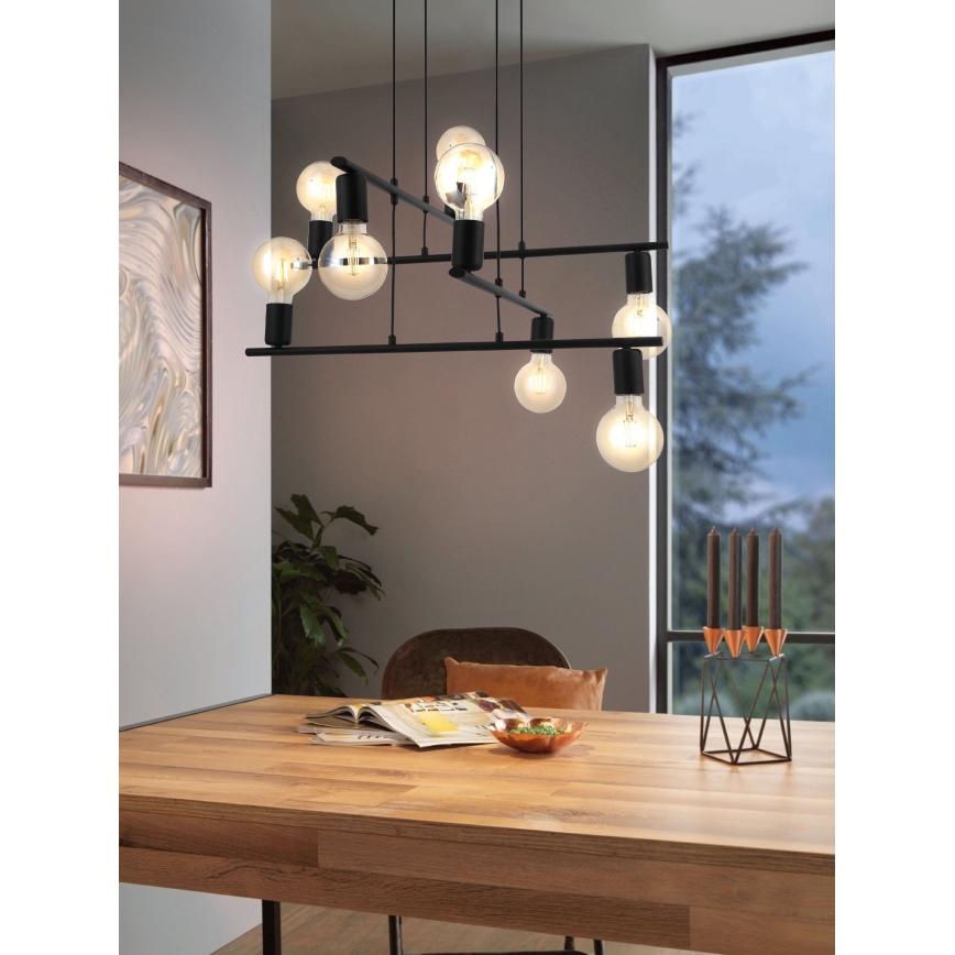 Eglo - Lampadario a sospensione con filo 8xE27/40W/230V
