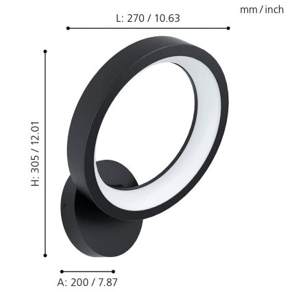 Eglo - Applique LED RGB dimmerabile MARGHERA-C LED/16W/230V