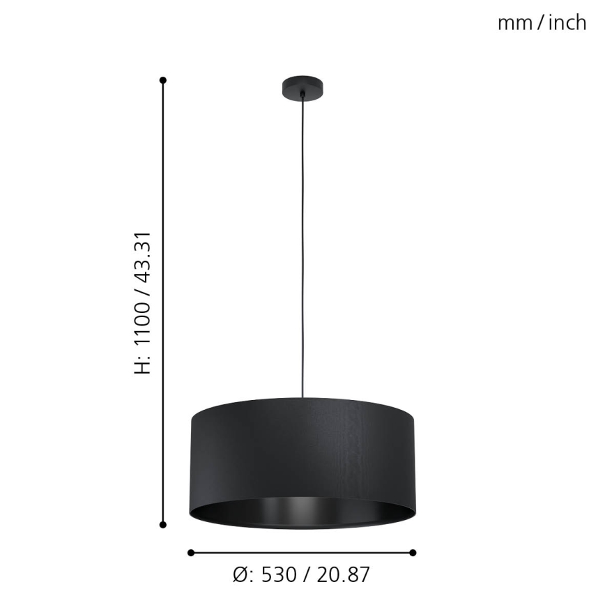 Eglo - Lampadario a sospensione con filo 1xE27/40W/230V