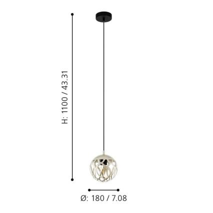 Eglo - Lampadario a sospensione con filo 1xE27/60W/230V