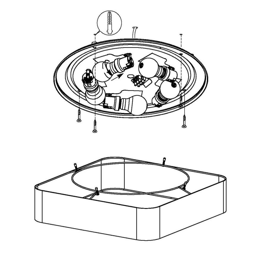 Eglo - Plafoniera 5xE27/25W/230V