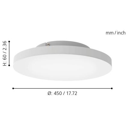 Eglo - Plafoniera LED RGB dimmerabile TURCONA-C LED/20W/230V + T