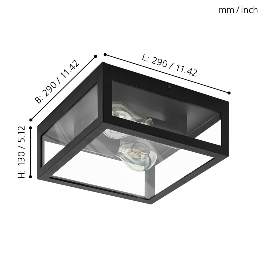 Eglo - Plafoniera da bagno 2xE27/40W/230V