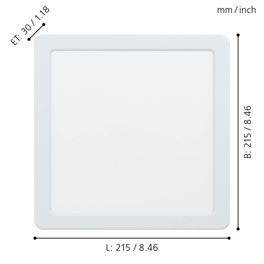 Eglo - Faretto da incasso LED/16,5W/230V 21,6x21,6 cm