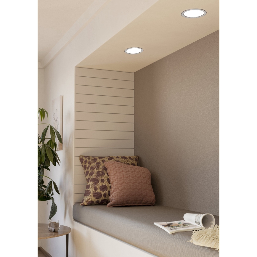 Eglo - Plafoniera LED da incasso per bagno, 10,5W/230V, IP44, Ø 16,6 cm