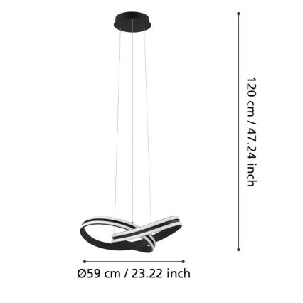 Eglo - Lampadario LED a sospensione con filo 2xLED/18W/230V