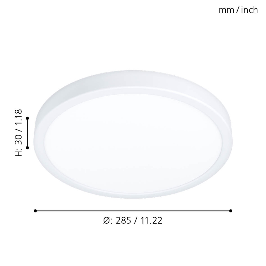 Eglo - Plafoniera da bagno LED/20W/230V IP44 Ø 28,5 cm