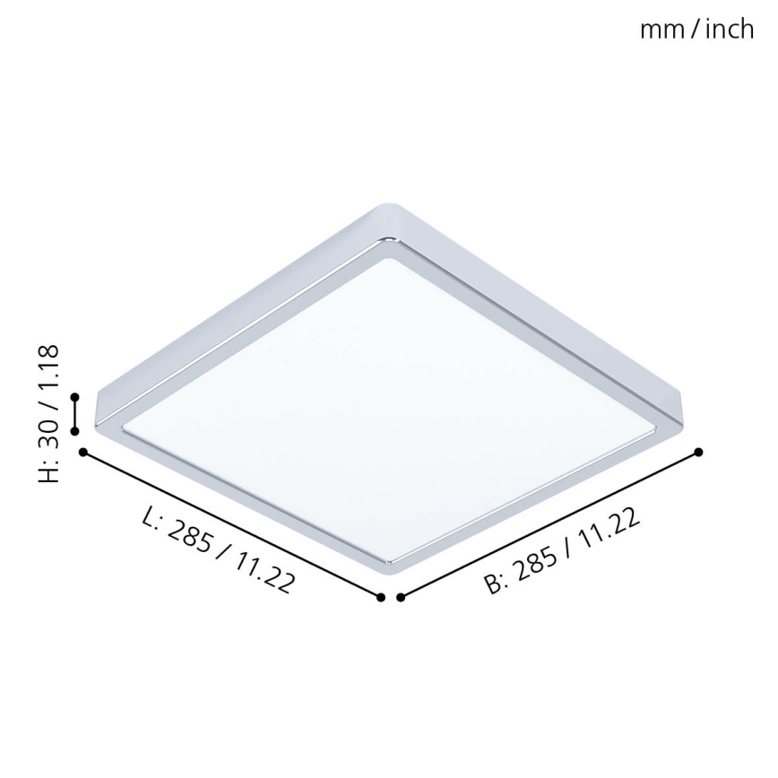 Eglo - Plafoniera da soffitto per bagno LED/20W/230V IP44 28,5x28,5 cm
