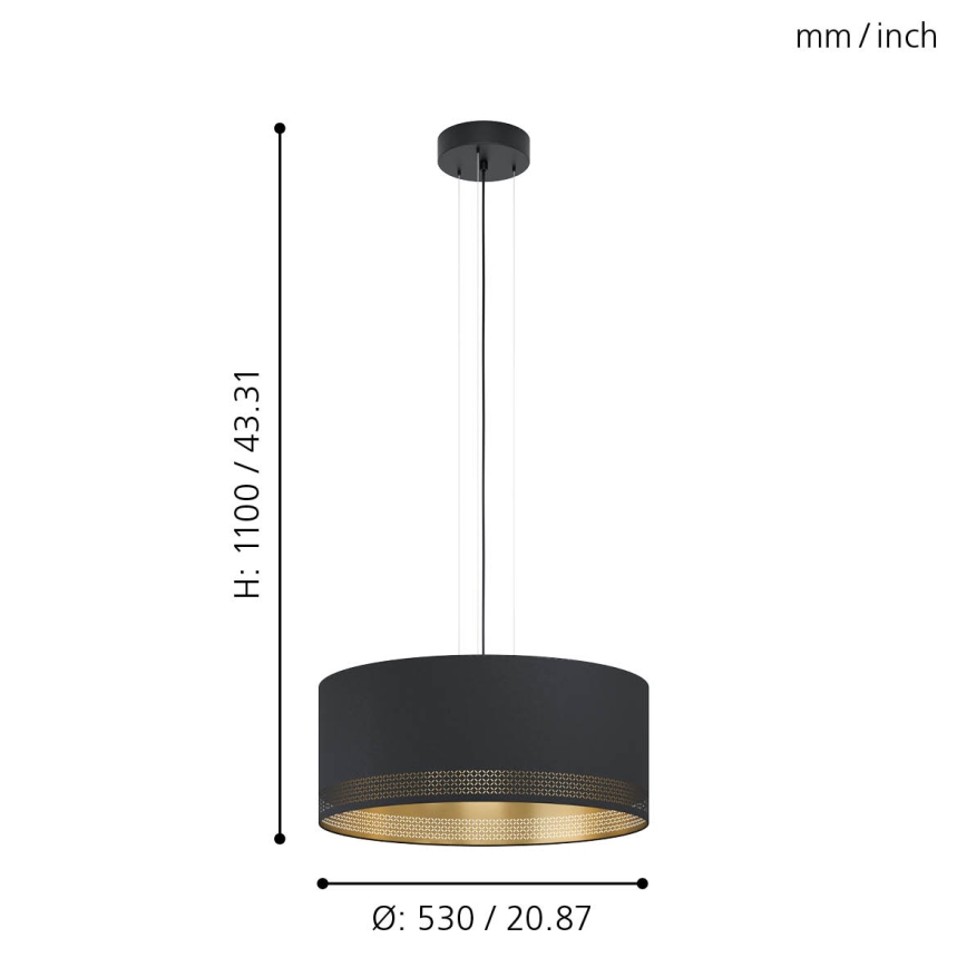 Eglo - Lampadario a sospensione con filo 3xE27/40W/230V