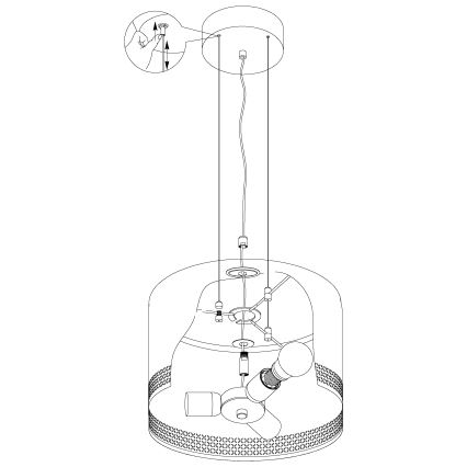 Eglo - Lampadario a sospensione con filo 3xE27/40W/230V