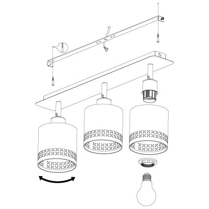 Eglo - Luce Spot 3xE27/28W/230V