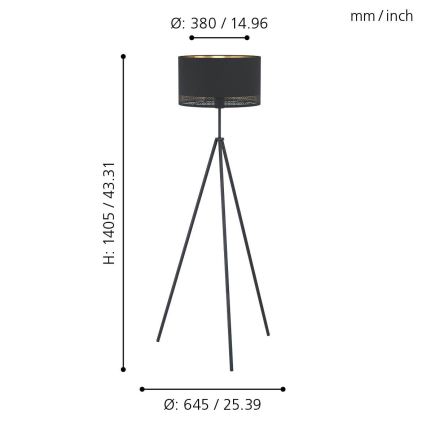 Eglo - Lampada da terra 1xE27/40W/230V