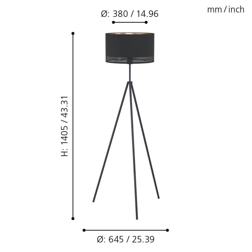 Eglo - Lampada da terra 1xE27/40W/230V