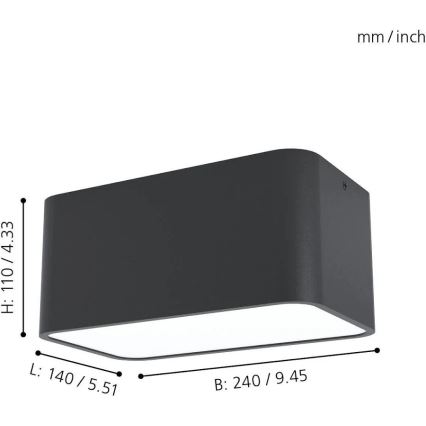 Eglo 99284 - Plafoniera GRIMASOLA 2xE27/28W/230V