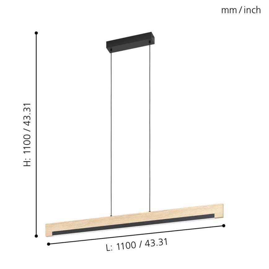 Eglo - Lampadario a sospensione con filo LED dimmerabile LED/25,5W/230V