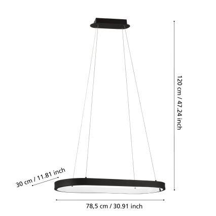 Eglo - Lampadario LED con filo dimmerabile LED/30W/230V