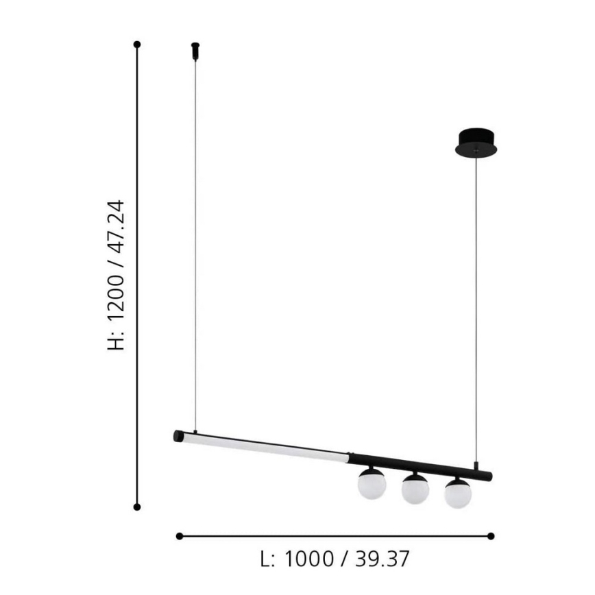 Eglo - Lampadario LED a sospensione con filo LED/22W/230V