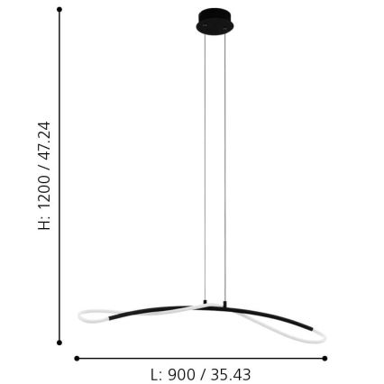 Eglo - Lampadario LED a sospensione con filo LED/20W/230V