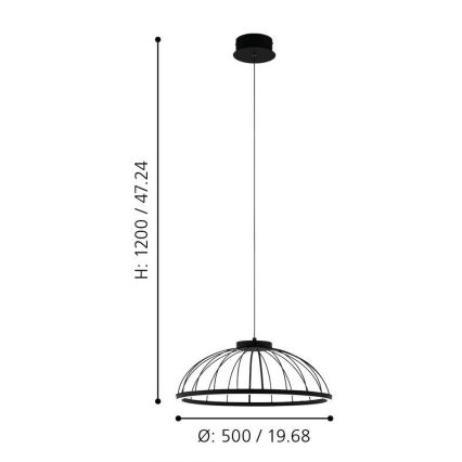 Eglo - Lampadario LED a sospensione con filo LED/27W/230V