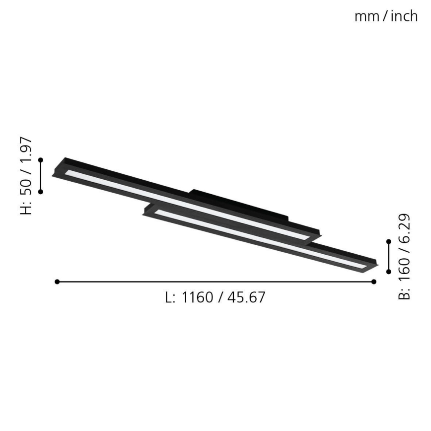 Eglo - Plafoniera LED RGB dimmerabile SALITERAS-C 2xLED/10W/230V