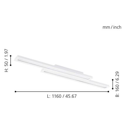 Eglo - Plafoniera LED RGB dimmerabile SALITERAS-C 2xLED/10W/230V