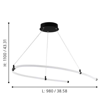 Eglo - Lampadario LED a sospensione con filo LED/27W/230V